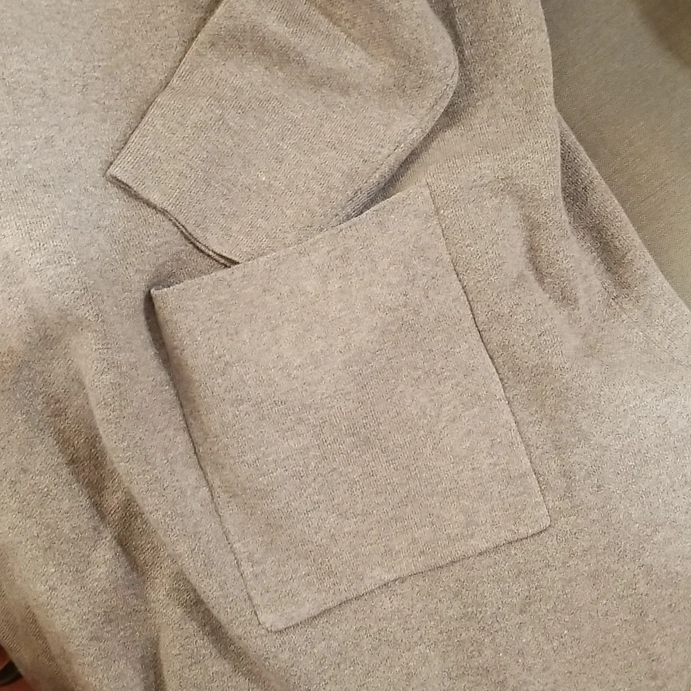 Max Sport Women Maxi Open Front Cardigan  Size L Gray Heather Abalone - Picture 9 of 12